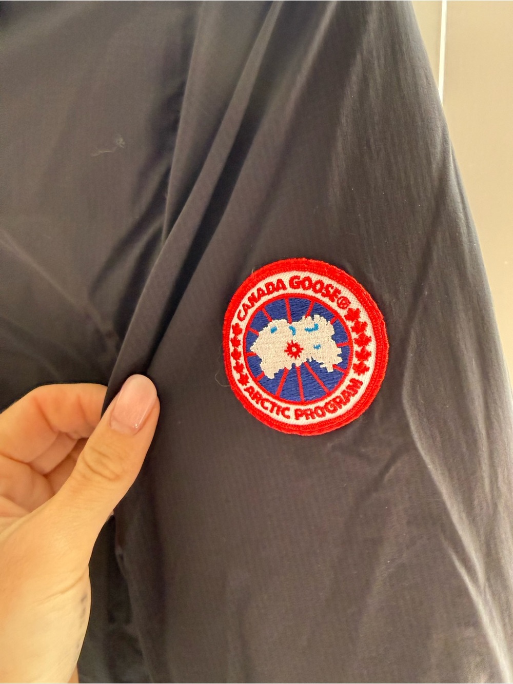 Canada Goose Black Jacket with Red/White/Blue Arctic Patch